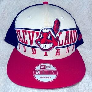 New Era Cleveland Indians Snapback Hat Retired Chief Wahoo Spell out